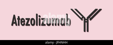 Atezolizumab les anticorps monoclonaux. La mort programmée des cellules cibles-ligand 1 (PD-L1, inhibiteur de contrôle immunitaire) et est utilisé dans le traitement de pouvez Banque D'Images