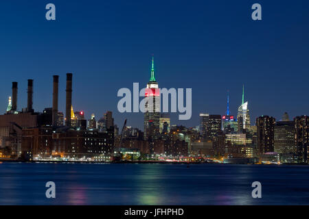 Empire State Building at night Banque D'Images