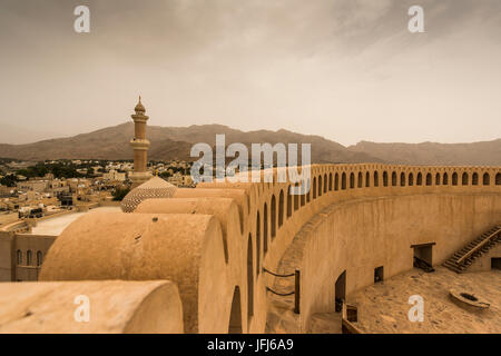 Saoudite, péninsule arabique, le Sultanat d'Oman, Nizwa, fort Banque D'Images