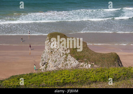 Royaume-uni, Irlande du Nord, County Antrim, Northern Ireland, elevated view de Curran Strand Beach Banque D'Images