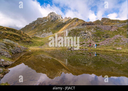 Trekking dans les Alpes, Valgoglio Orobie, province de Bergame, Italie, Banque D'Images