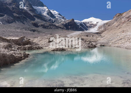 L'Europe, l'Autriche, la Carinthie, Glockner Group, Haut Tauern montagnes Johannisberg, vus de Pasterze glacier Banque D'Images