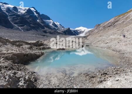 L'Europe, l'Autriche, la Carinthie, Glockner Group, Haut Tauern, Grossglockner et le Johannisberg montagnes comme vu de Pasterze glacier Banque D'Images