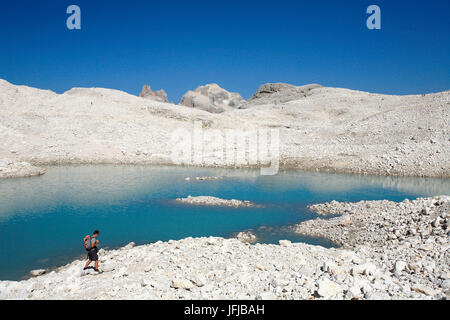 Trentin-haut-Adige, Fradusta lac sur le plateau de Pale di San Martino, Italie Banque D'Images