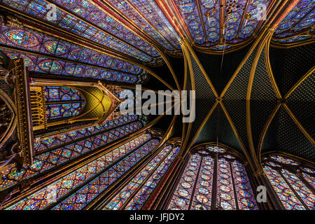 Sainte Chapelle, Paris Vitraux, La Chapelle, Paris, France Banque D'Images