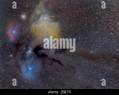 Complexe de nuages Rho Ophiuchi & Antares Banque D'Images