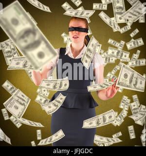 Image composite de redhead businesswoman dans un bandeau Banque D'Images