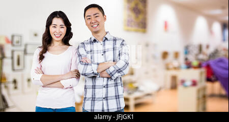 Composite image portrait of happy couple Banque D'Images