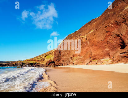 Plage Ovahe, île de Pâques, Chili Banque D'Images