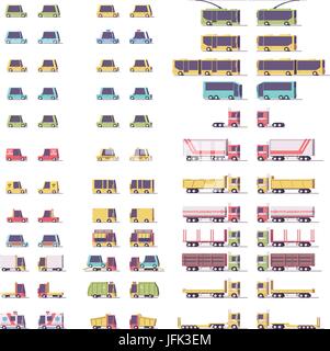 Vector set transport poly faible isométrique Illustration de Vecteur