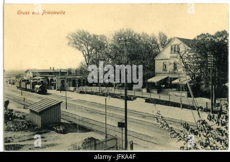 02695-Priestewitz Güterzug-Brück-1902-Bahnhof mit & Sohn Kunstverlag Banque D'Images