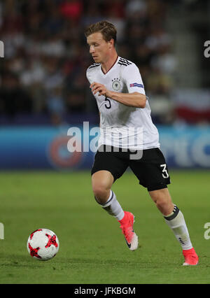 Cracovie, Pologne. 30 Juin, 2017. L'Allemagne Yannick Gerhardt en action au championnat d'Europe U21 dernier match entre l'Espagne et l'Allemagne à la Cracovia stadium à Cracovie, Pologne, 30 juin 2017. Photo : Jan Woitas/dpa-Zentralbild/dpa/Alamy Live News Banque D'Images