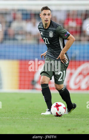 Tychy, Pologne. 27 Juin, 2017. L'Allemagne Dominik Kohr en action à la Men's U21 European Championship match de demi-finale entre l'Angleterre et l'Allemagne qui aura lieu au stade Miejski Tychy à Tychy, Pologne, 27 juin 2017. L'Allemagne a battu l'Angleterre 4:3 dans les pénalités. Photo : Jan Woitas/dpa-Zentralbild/dpa/Alamy Live News Banque D'Images