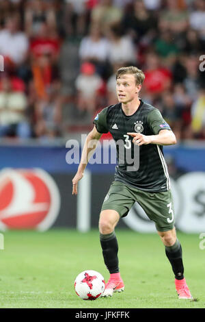 Tychy, Pologne. 27 Juin, 2017. L'Allemagne Yannick Gerhardt en action à la Men's U21 European Championship match de demi-finale entre l'Angleterre et l'Allemagne qui aura lieu au stade Miejski Tychy à Tychy, Pologne, 27 juin 2017. L'Allemagne a battu l'Angleterre 4:3 dans les pénalités. Photo : Jan Woitas/dpa-Zentralbild/dpa/Alamy Live News Banque D'Images