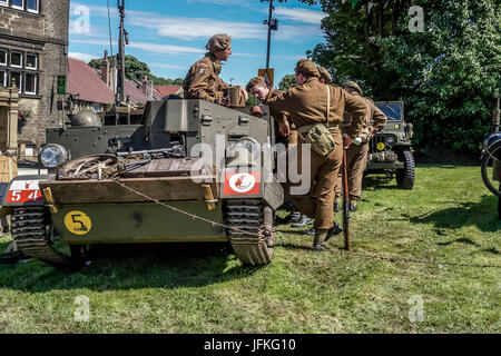 Meltham, Huddersfield, Angleterre. Le 1er juillet. Reconstruction de l'US Army base située à Meltham station incendie, guerre Meltham de semaine. Credit : CARL DICKINSON/Alamy Live News Banque D'Images