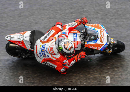 Hohenstein-Ernstthal, Allemagne. 01 juillet, 2017. Lorenzo de l'Espagne et l'équipe Ducati arrondit le bend pendant pendant le MotoGp d'Allemagne au Sachsenring admissible - Circuit au 1er juillet 2017 à Hohenstein-Ernstthal, Allemagne. Crédit : marco iorio/Alamy Live News Banque D'Images