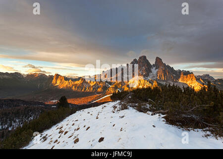 Groupe Cristallo, Ampezzo Dolomites, Cortina d'Ampezzo, Belluno, Vénétie, Italie, Banque D'Images