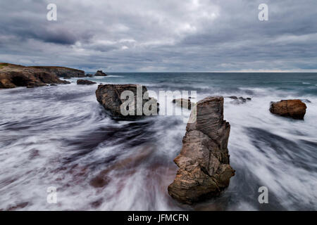 Quiberon, Bretagne, Île de France, les vagues en Bretagne Banque D'Images