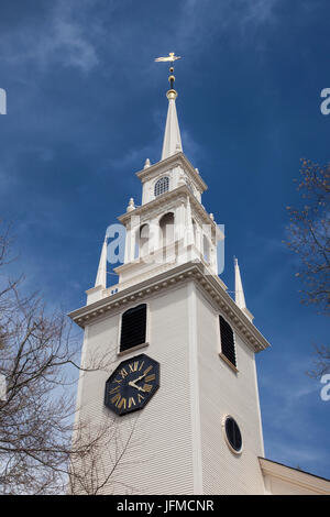 USA, Rhode Island, Newport, Trinity Church, la plus ancienne église dans le Rhode Island, construit 1725 Banque D'Images
