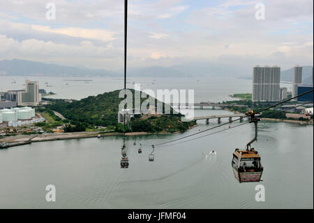 La Chine, Hong Kong, l'île de Lantau, téléphérique Ngong Ping, Ngong Ping Skyrail 360° Banque D'Images