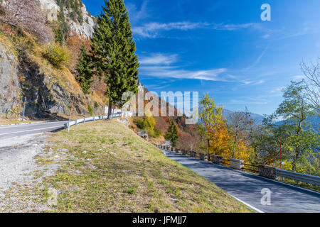 Passo di Monte Croce Carnico dans les Alpes Carniques, Paluzza, Province d'Udine, Frioul-Vénétie Julienne, la région de l'Italie, l'Europe. Banque D'Images