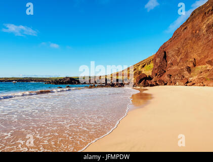 Plage Ovahe, île de Pâques, Chili Banque D'Images