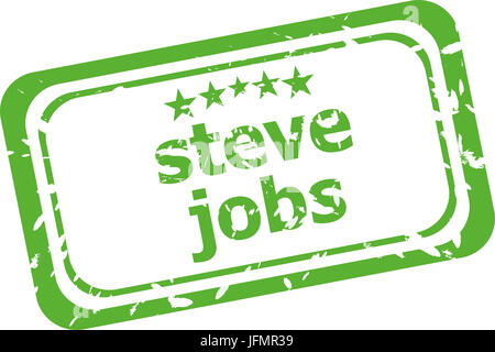 Steve Jobs stamp isolé sur fond blanc Banque D'Images