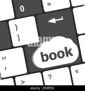 Bouton livre sur les touches du clavier - concept d'affaires Banque D'Images