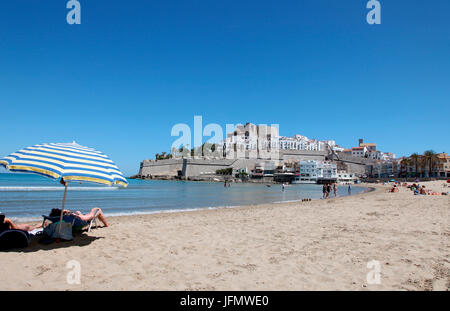 Peniscola, Costa del Azahar, Castellon, Espagne Banque D'Images