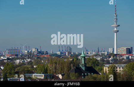 Hambourg vue sur l'horizon d'un immeuble à bureaux Banque D'Images