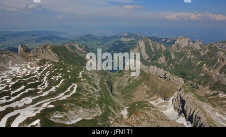 Vue depuis le Mont Santis vers Appenzell. Banque D'Images