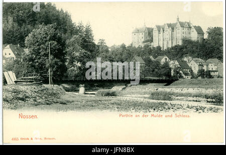 04315-Nossen-1903-Blick von der Mulde zum Schloß-Brück & Sohn Kunstverlag Banque D'Images