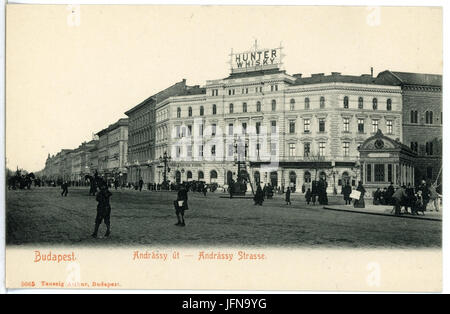 05065-Budapest-1904-Straße Andrassy-Brück & Sohn Kunstverlag Banque D'Images