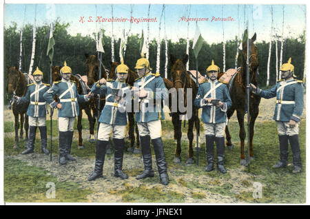 07202 Dresden-1906-Königlich-Gardereiter-Regiment Abgesessene Patrouille-Brück - Saxon & Sohn Kunstverlag Banque D'Images