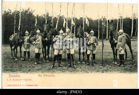 07203 Dresden-1906-Königlich Saxon Gardereiter-Regiment Patrouille-Brück - Auf & Sohn Kunstverlag Banque D'Images