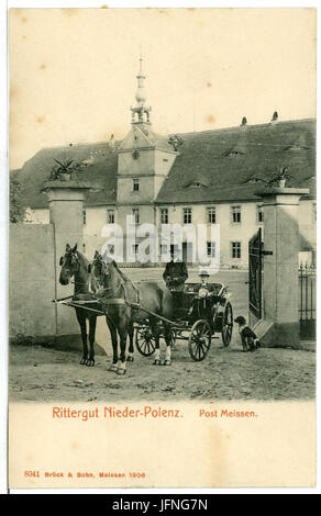 08041-Polenz-1906-Niederpolenz Kutschwagen-Brück Rittergut mit & Sohn Kunstverlag Banque D'Images