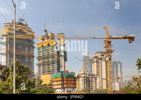 Bâtiments en construction, Mumbai, Inde Banque D'Images