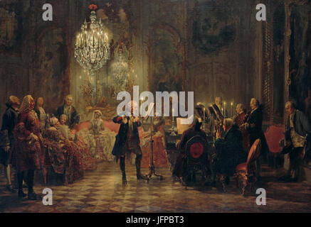 Adolph Menzel - Flötenkonzert Friedrichs des großen à Sanssouci - Google Art Project Banque D'Images
