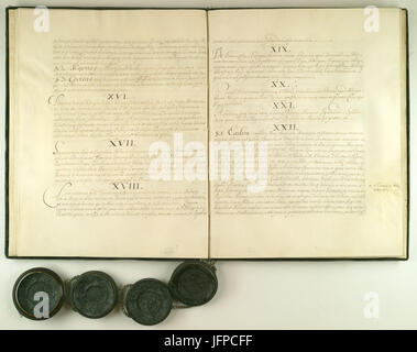 AGAD Komisarze szwedzcy Kazimierzem zawierają pokój z Janem, królem Leopoldem cesarzem polskim,,, j'Fryderykiem Wilhelmem margrabią brandenburskim 8, Banque D'Images