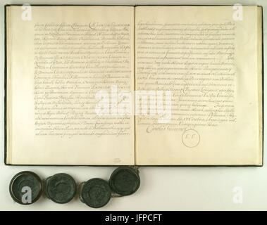 AGAD Komisarze szwedzcy Kazimierzem zawierają pokój z Janem, królem Leopoldem cesarzem polskim,,, j'Fryderykiem Wilhelmem margrabią brandenburskim, 15 Banque D'Images