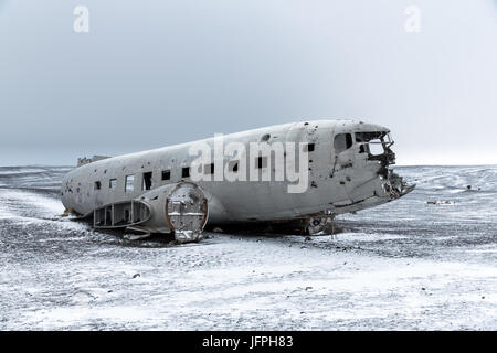 Épave d'aéronefs en Islande Banque D'Images