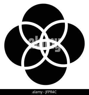 Formes de base qui se chevauchent avec l'élément abstrait légère distorsion. Les parties communes, les segments, les concepts se chevauchent Illustration de Vecteur
