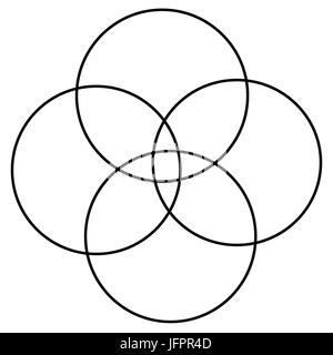 Formes de base qui se chevauchent avec l'élément abstrait légère distorsion. Les parties communes, les segments, les concepts se chevauchent Illustration de Vecteur