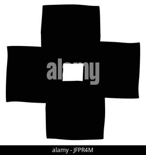 Formes de base qui se chevauchent avec l'élément abstrait légère distorsion. Les parties communes, les segments, les concepts se chevauchent Illustration de Vecteur