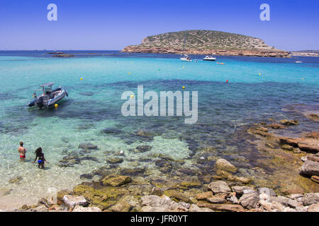 Plage de Cala Conta à Ibiza Banque D'Images