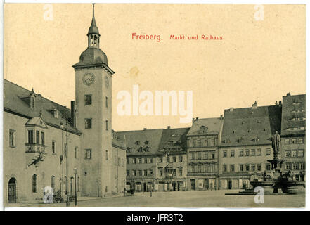 13625-Freiberg-1911-Markt und Rathaus-Brück & Sohn Kunstverlag Banque D'Images