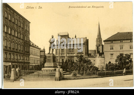 15093 Löbau--1912-Bismarck-Denkmal suis Königsplatz-Brück & Sohn Kunstverlag Banque D'Images