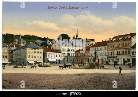 17112-Sebnitz-1913-Markt-Brück & Sohn Kunstverlag Banque D'Images