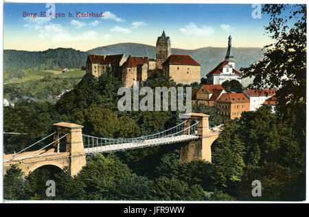 17653-Elbogen (aujourd'-1914-Burg und Brücke-Brück & Sohn Kunstverlag Banque D'Images