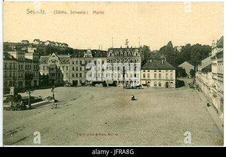 10379 Sebnitz-1908-Markt-Brück-& Sohn Kunstverlag Banque D'Images